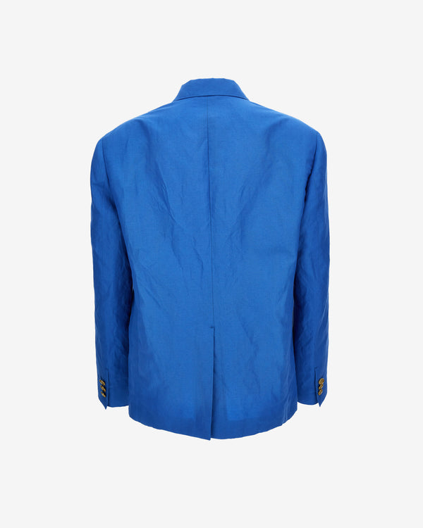Versace - Men's Wool-Linen Oversized Blazer - (Light Blue)