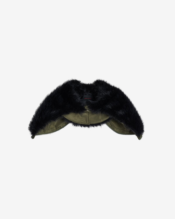 Simone Rocha - Women's Split Faux Fur Zip Hood - (Khaki/Black)