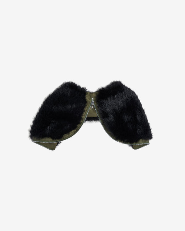 Simone Rocha - Women's Split Faux Fur Zip Hood - (Khaki/Black)