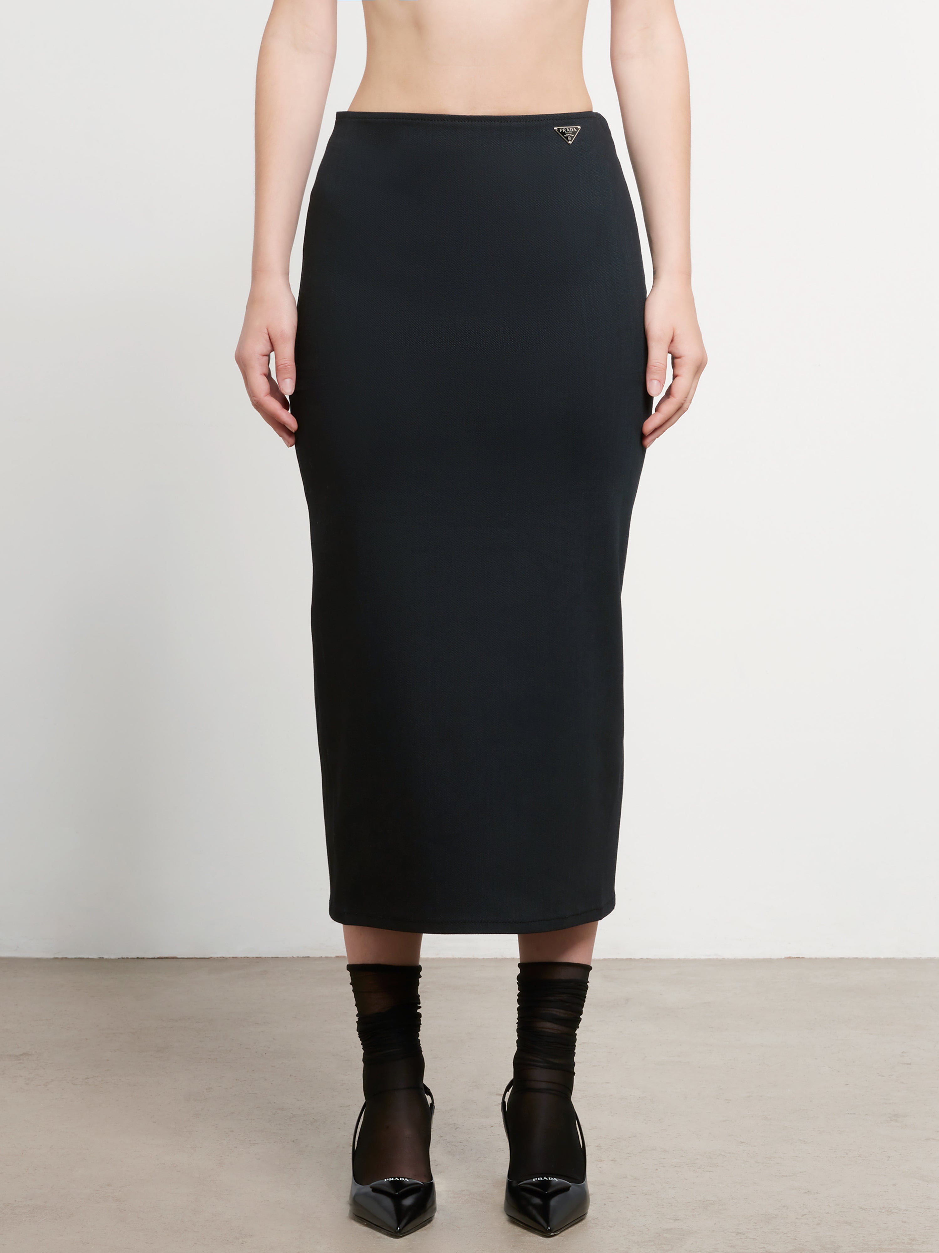 McGuire Pencil Skirt Neverland Black Stretch Denim Size 24 NEW – Celebrity  Owned