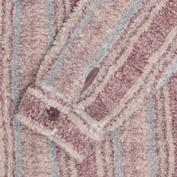 Stüssy - Men's Stripe Sherpa Shirt - (Berry)