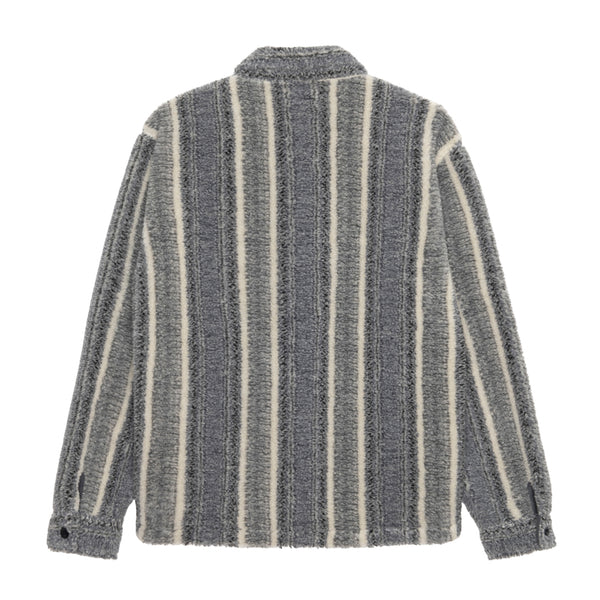 Stüssy - Men's Stripe Sherpa Shirt - (Charcoal)