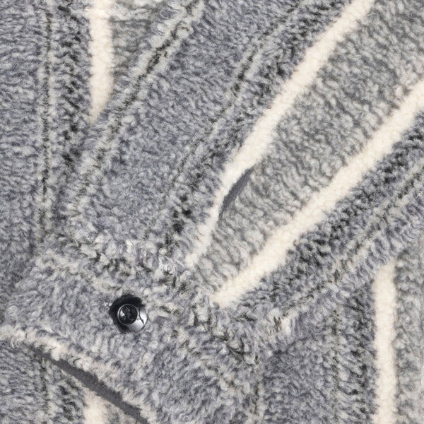 Stüssy - Men's Stripe Sherpa Shirt - (Charcoal)