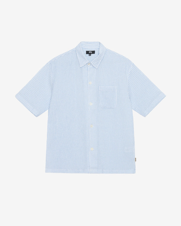 Stüssy - Men's Flat Bottom Crinkled Shirt - (Blue Check)