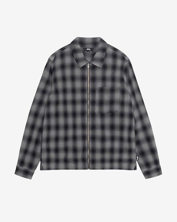 Stüssy - Men's Zip Shirt Twisted Yarn Plaid - (Charcoal)