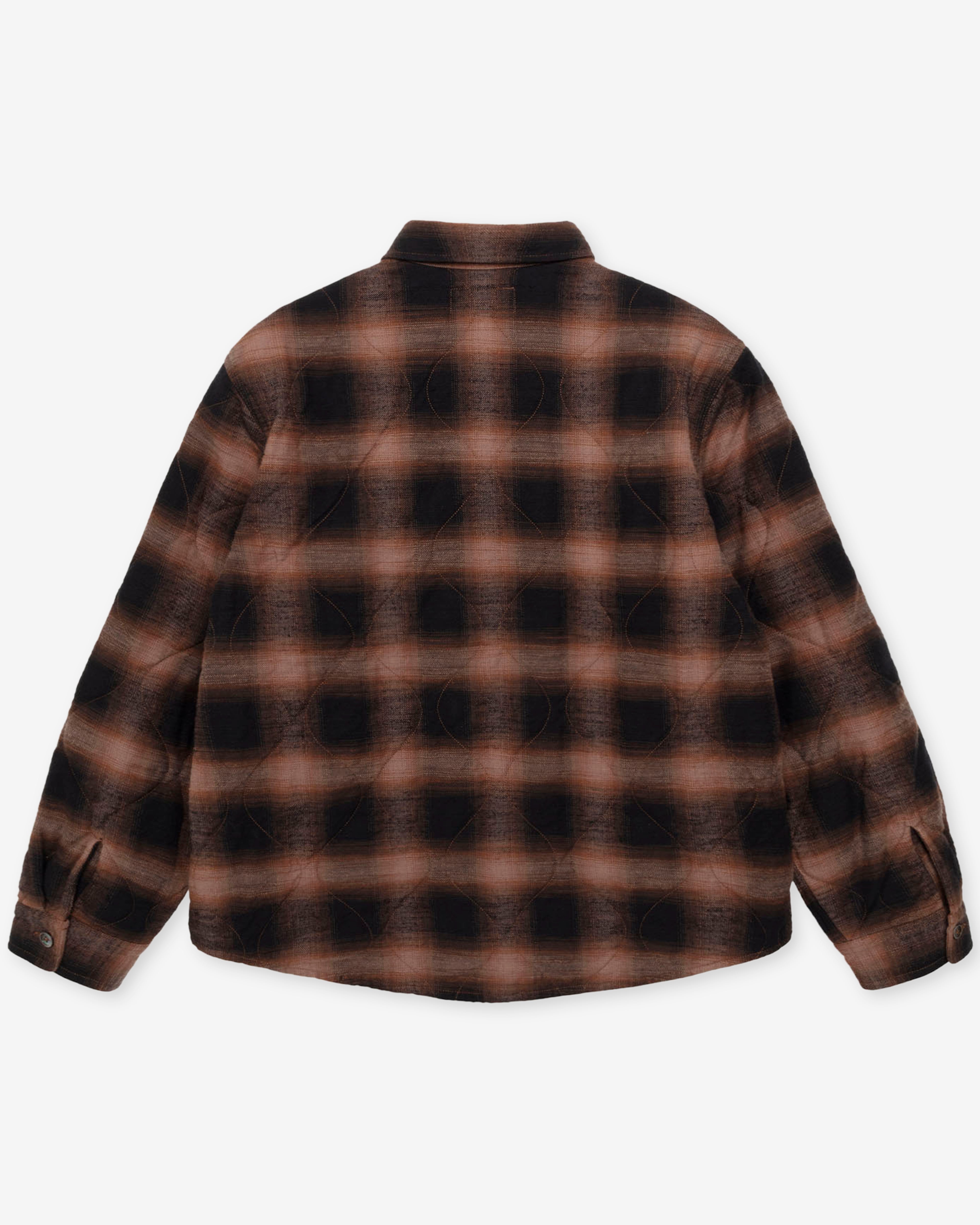Stüssy: Men's Quilted Plaid Shirt Jacket (Brown) | DSMNY E-SHOP