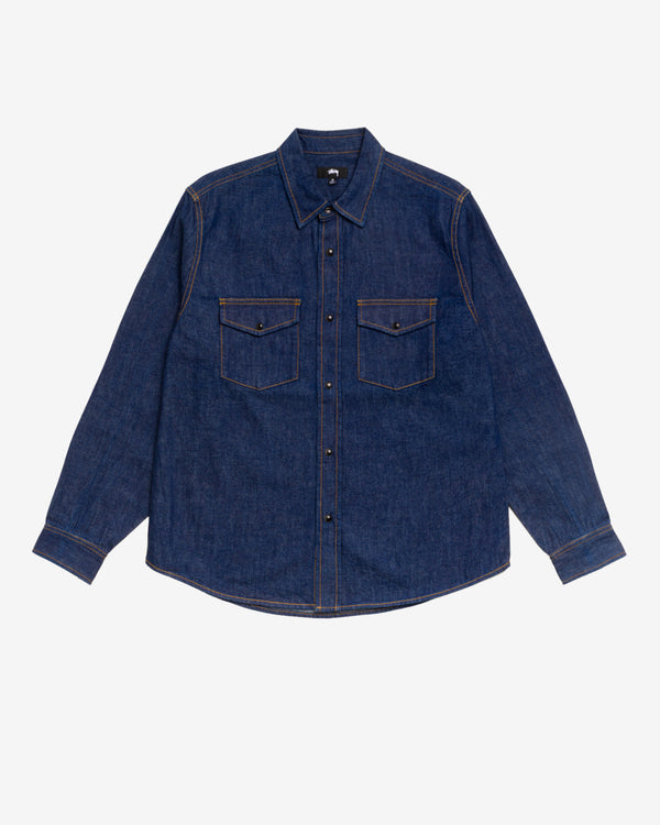 Stüssy - Men's Denim Western Shirt - (Dark Wash)