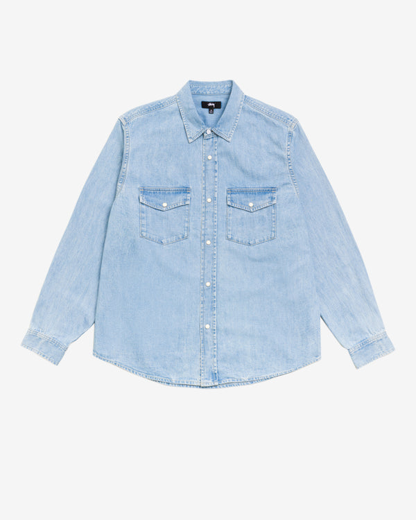 Stüssy - Men's Denim Western Shirt - (Light Wash)