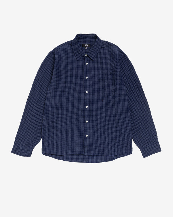Stüssy - Men's Standard Crinkle Shirt - (Navy Check)