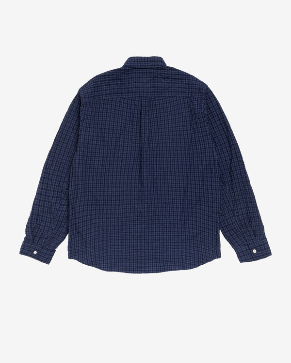 Stüssy - Men's Standard Crinkle Shirt - (Navy Check)