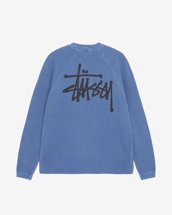 Stüssy - Men's Raglan Thermal Long Sleeve Crew - (Blue)