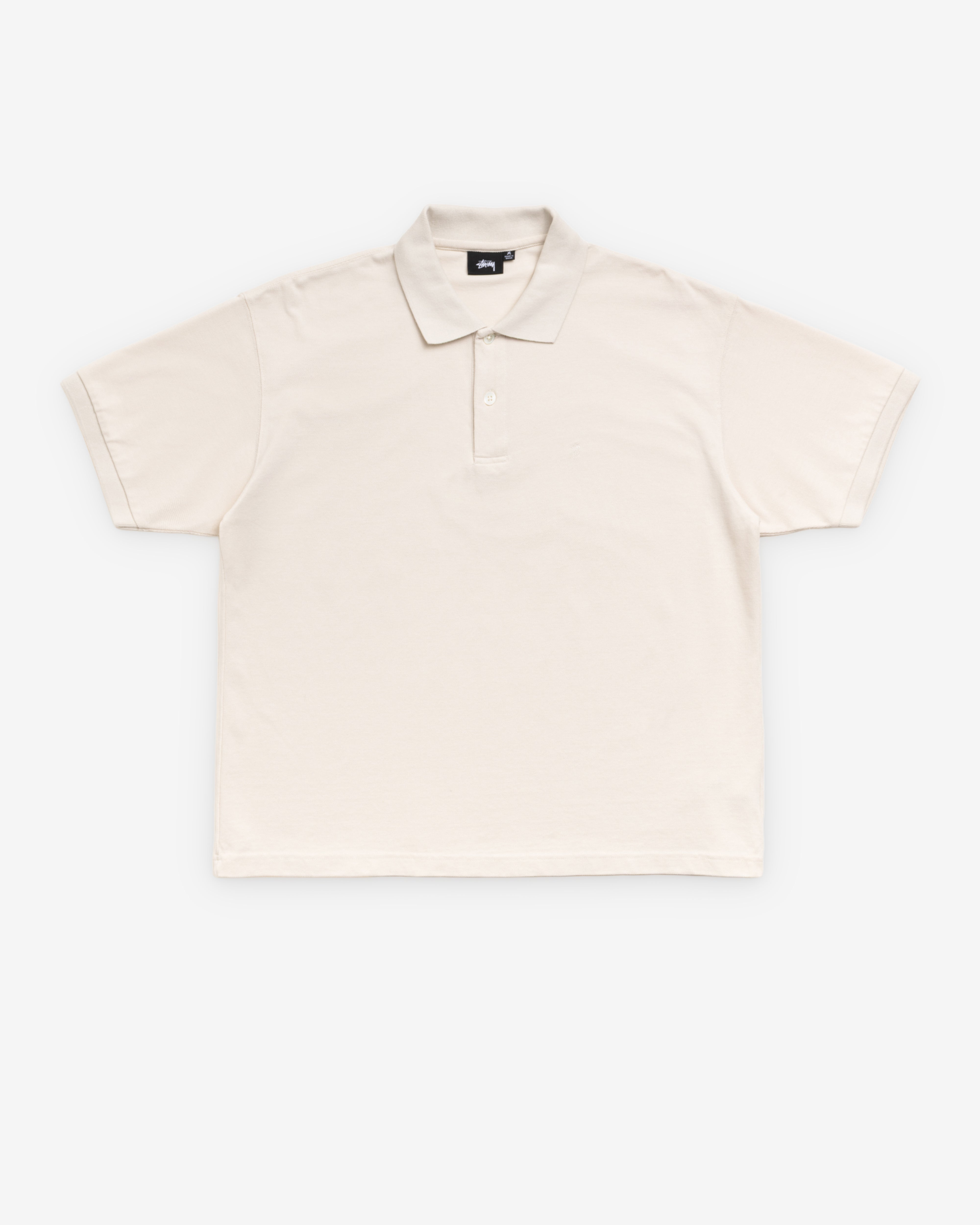 Stüssy: Men's Classic Pique Polo (Off White) | DSMNY E-SHOP