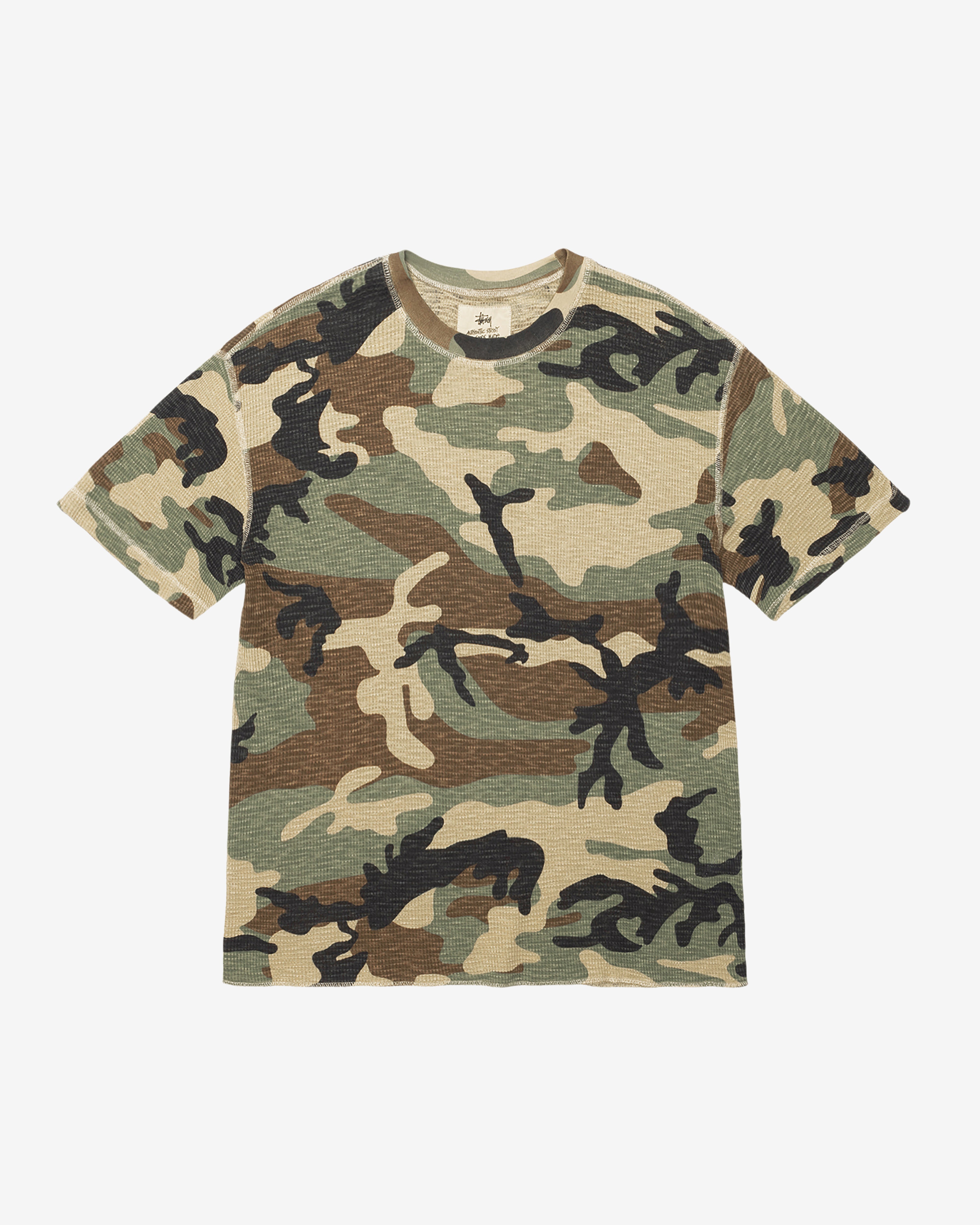 Stüssy: Men's Pigment Dyed Short Sleeve Thermal (Camo) | DSMNY E-SHOP