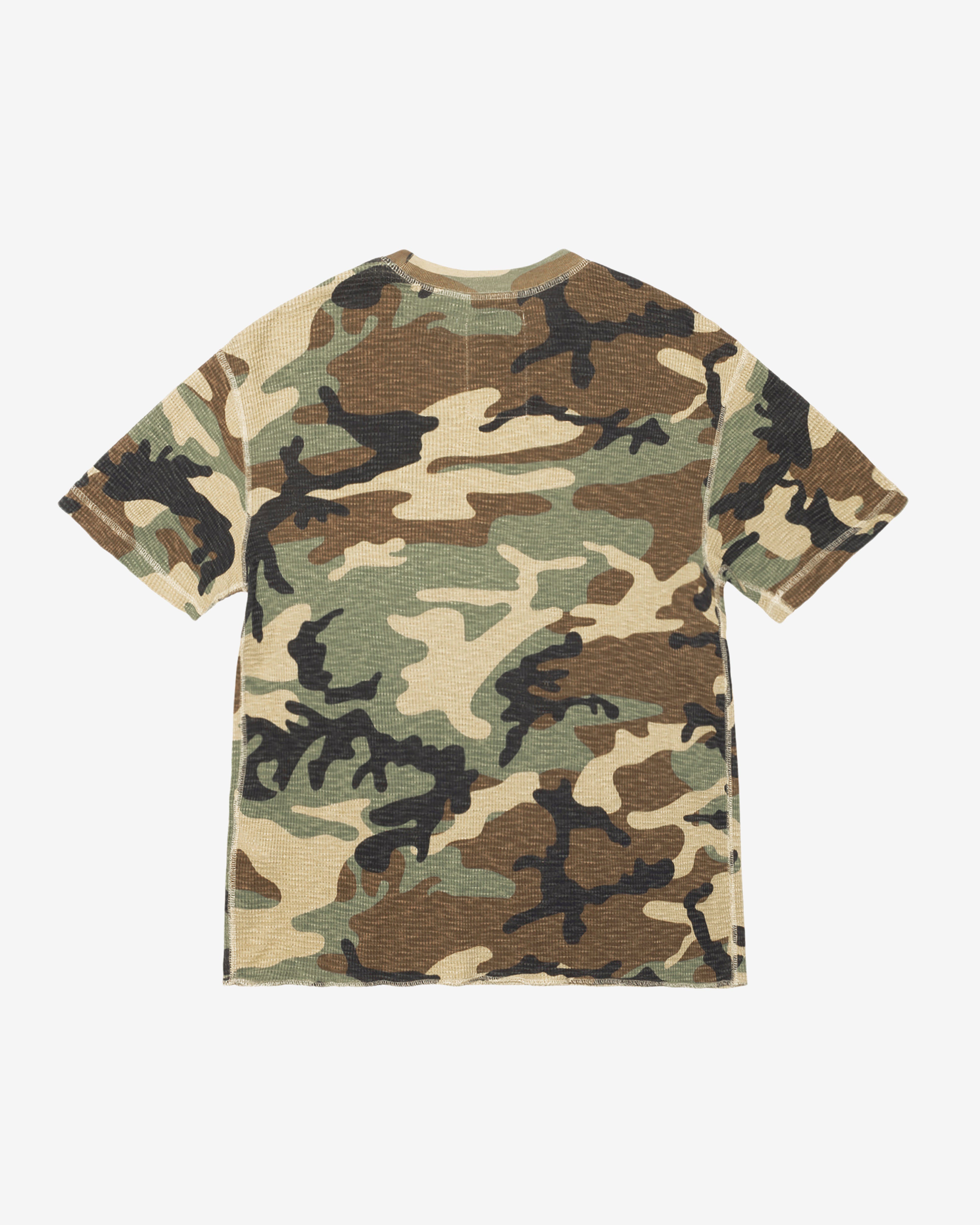 Stüssy: Men's Pigment Dyed Short Sleeve Thermal (Camo) | DSMNY E-SHOP