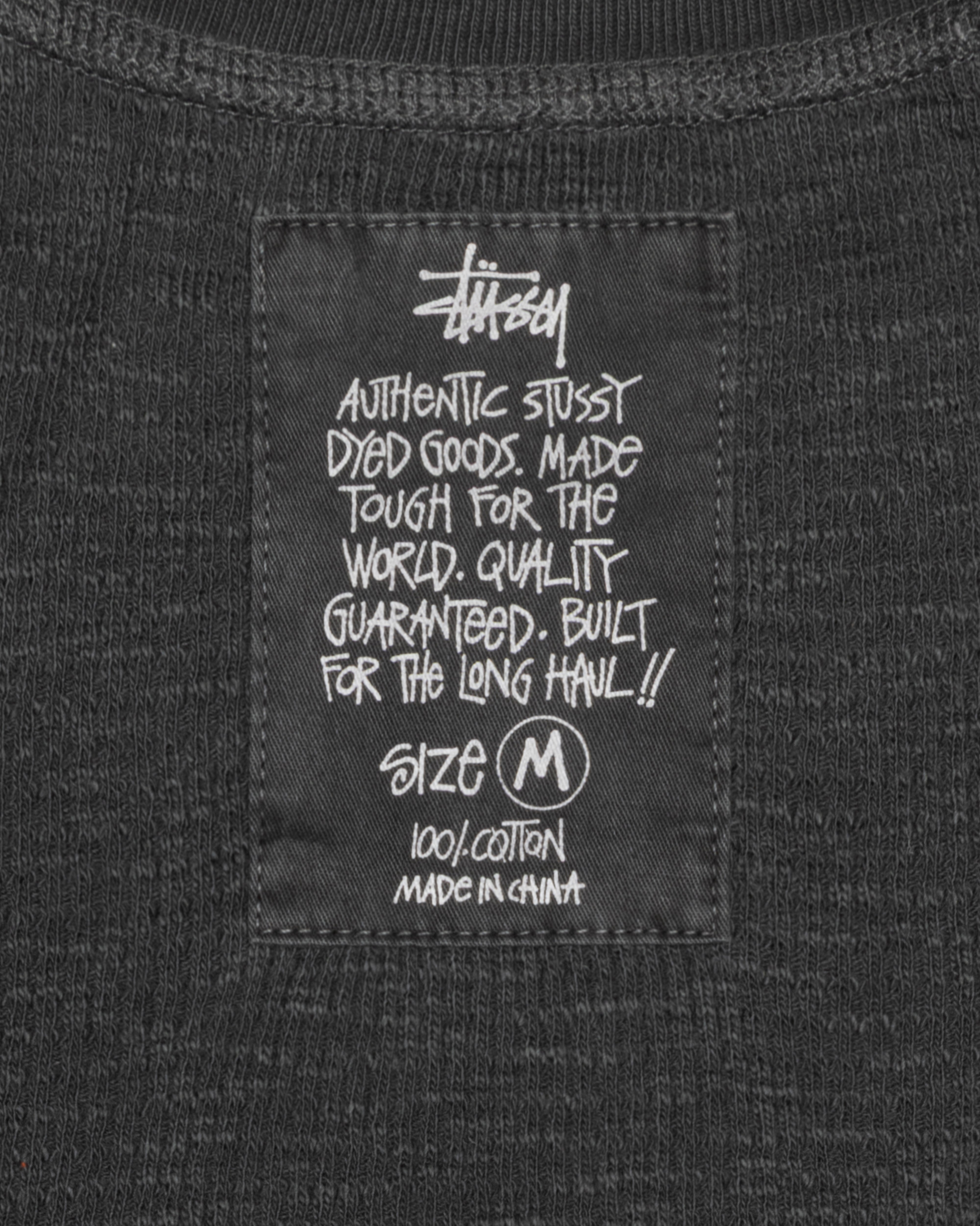 Stüssy: Men's Pigment Dyed Short Sleeve Thermal (Faded Black