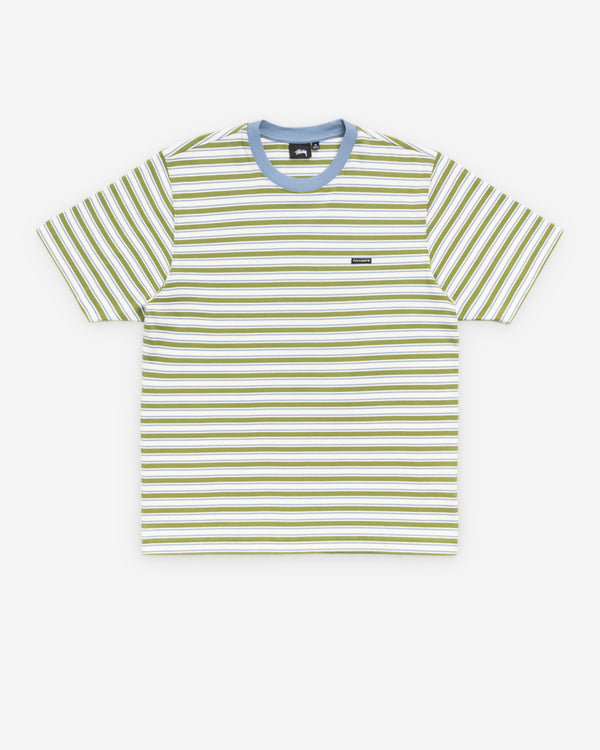 Stüssy - Men's Beach Stripe Short Sleeve Tee - (Moss)