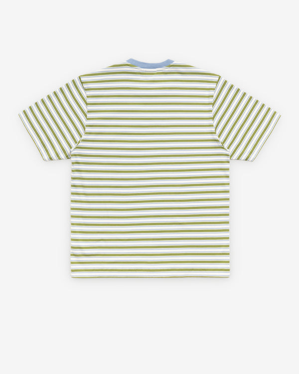 Stüssy - Men's Beach Stripe Short Sleeve Tee - (Moss)