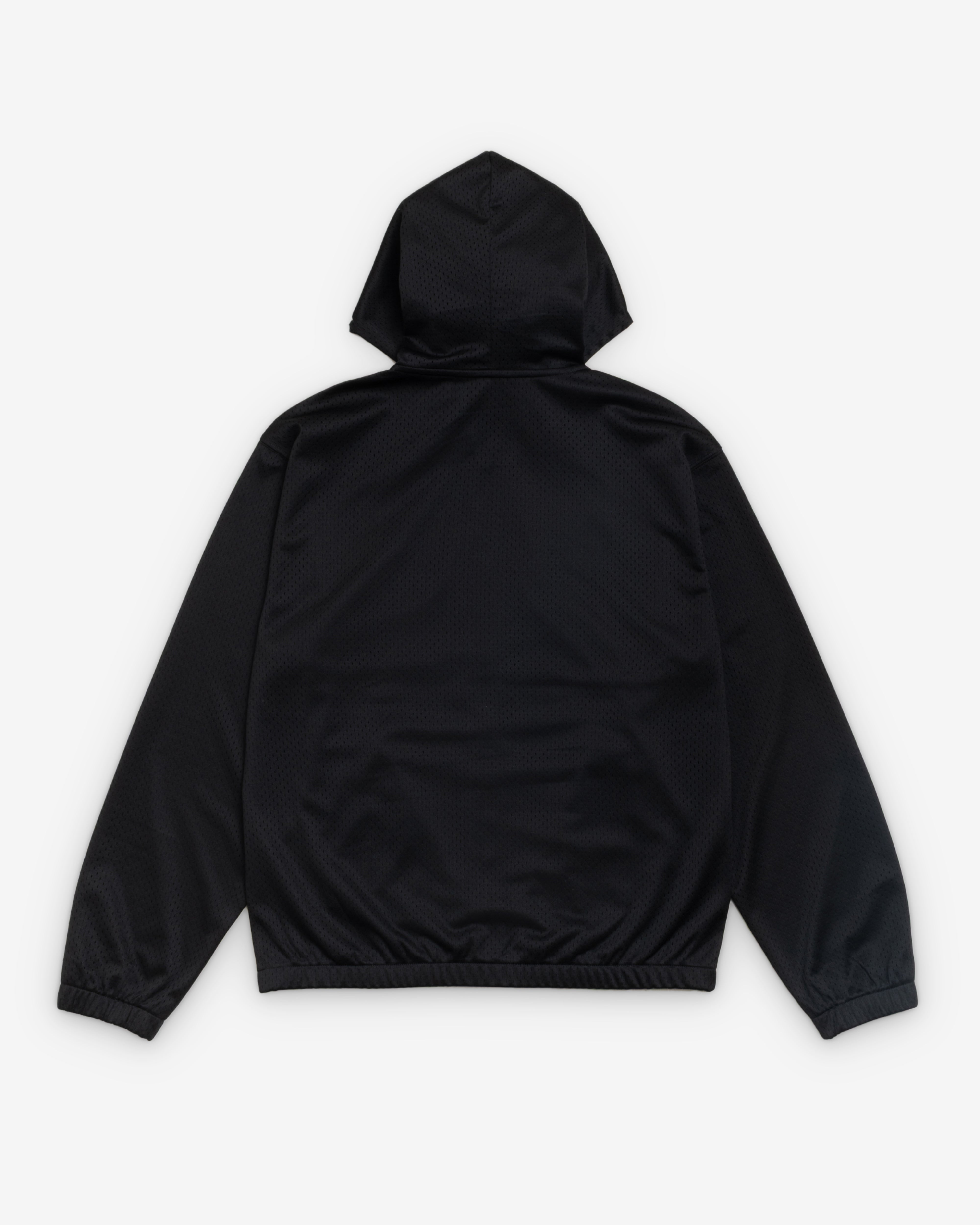 Stüssy: Men's Athletic Mesh Zip Hood (Black) | DSMNY E-SHOP
