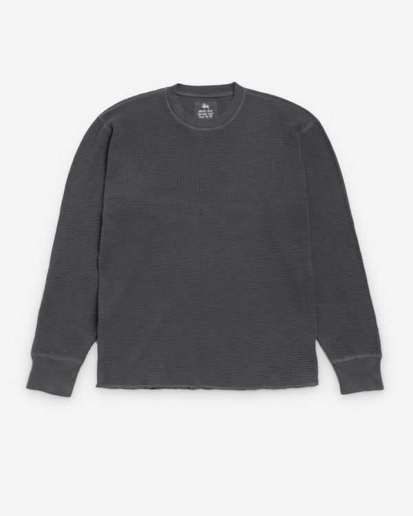 Stüssy - Men's Pigment Dyed Long Sleeve Thermal - (Faded Black)