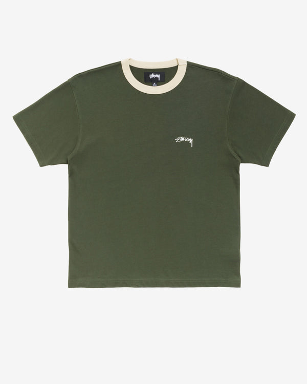Stüssy - Men's SS Ringer Tee - (Olive)