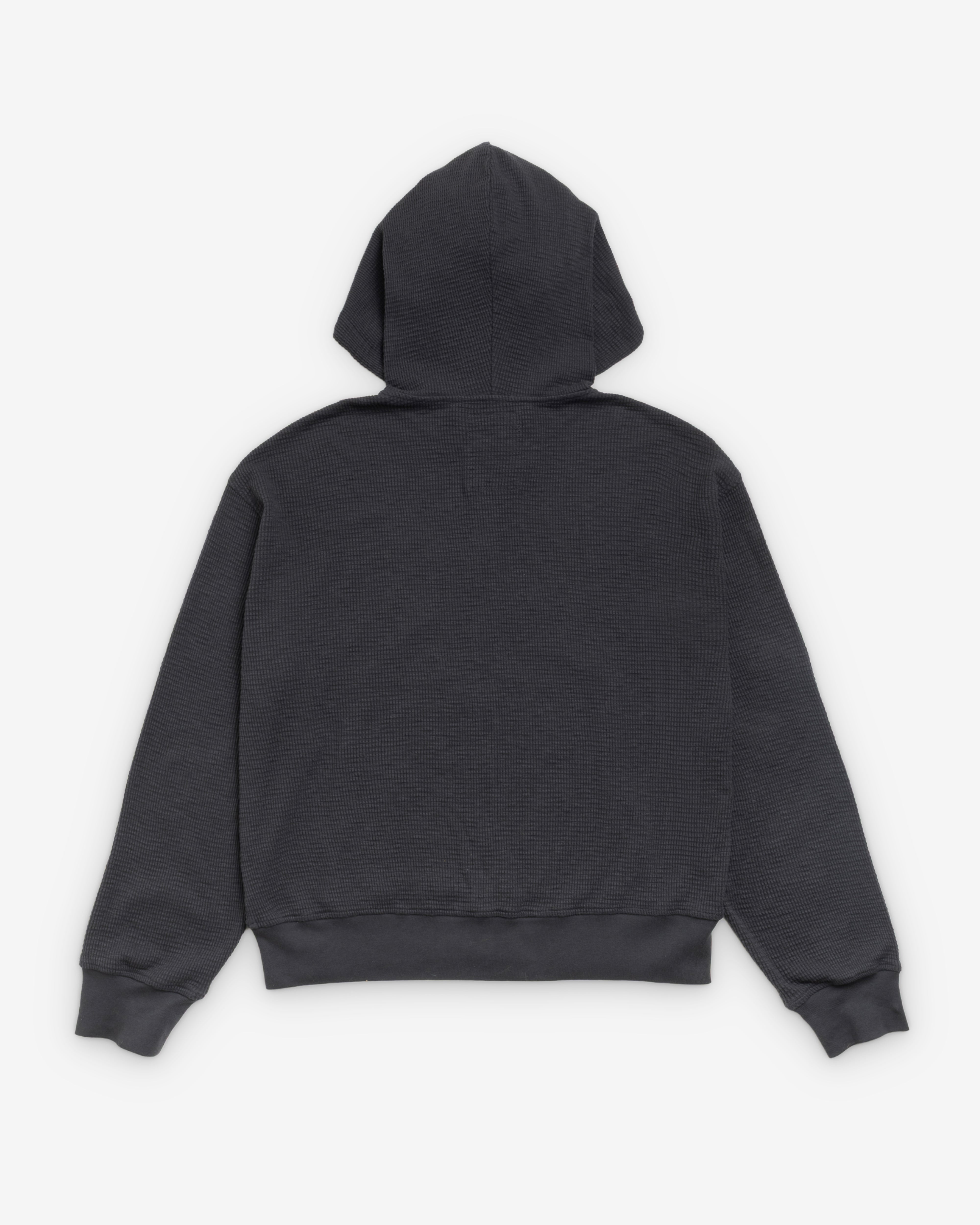 Stüssy: Men's Light Weight Thermal Hoodie (Faded Black) | DSMNY E-SHOP