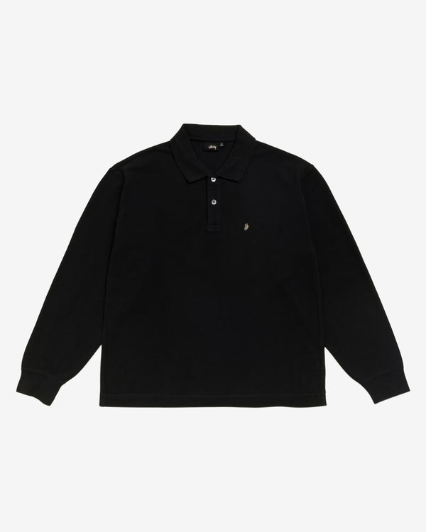 Stüssy - Men's Classic LS Pique Polo - (Black)