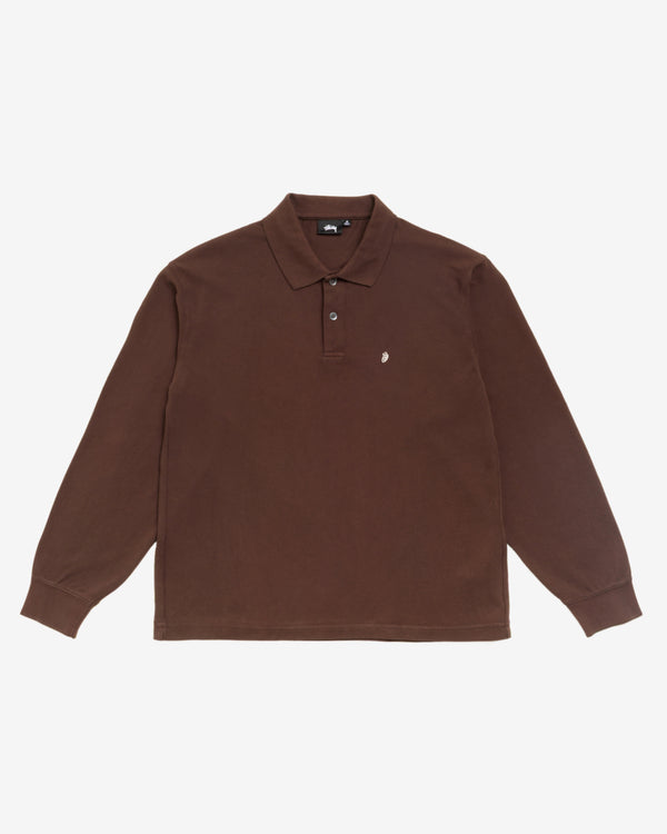 Stüssy - Men's Classic LS Pique Polo - (Brown)