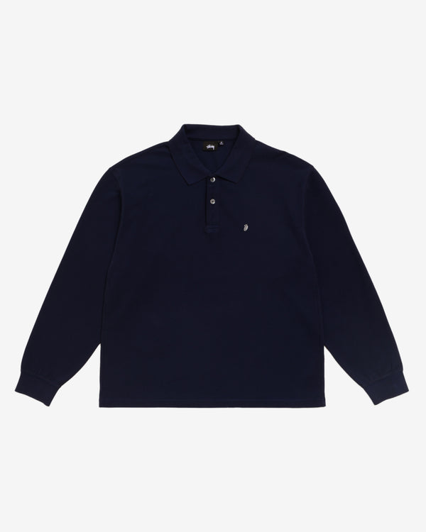Stüssy - Men's Classic LS Pique Polo - (Navy)