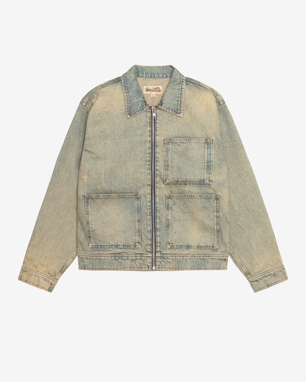 Stüssy - Men's Zip Work Jacket Denim - (Beach Wash)