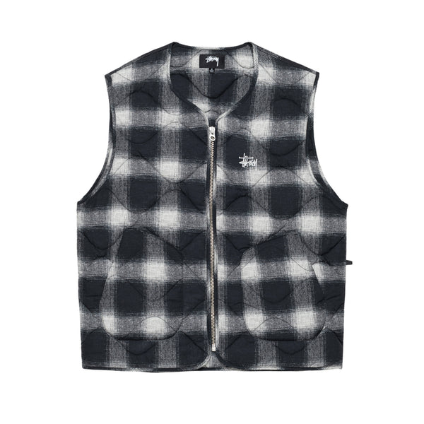 Stüssy - Plaid Nylon Liner Vest - (Black)