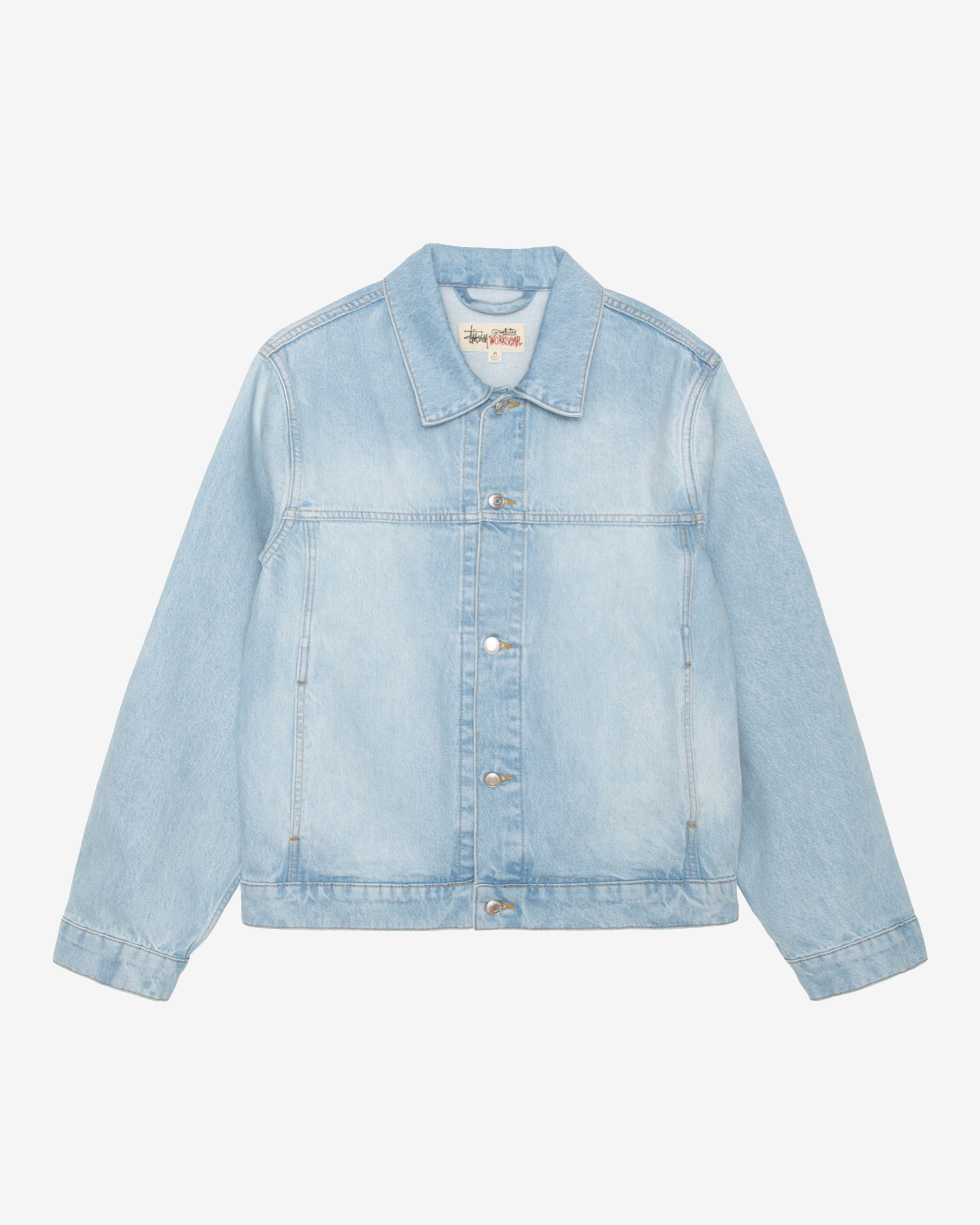 Stüssy: Men's Trucker Denim Jacket (Light Wash) | DSMNY E-SHOP