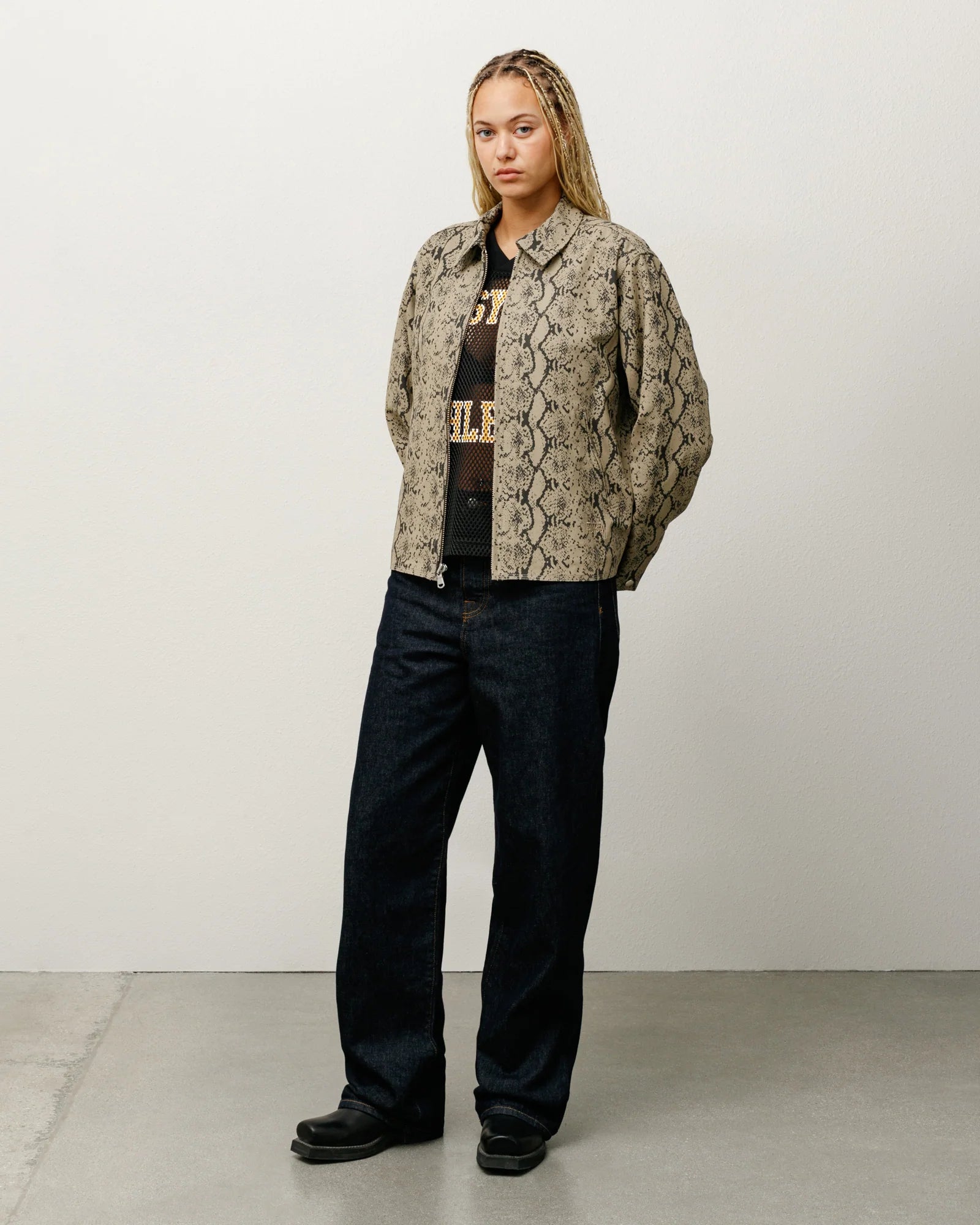 Stüssy: Men's Garage Jacket Gabardine (Snake) | DSMNY E-SHOP Stüssy: Men's Garage Jacket Gabardine (Snake) | DSMNY E-SHOP