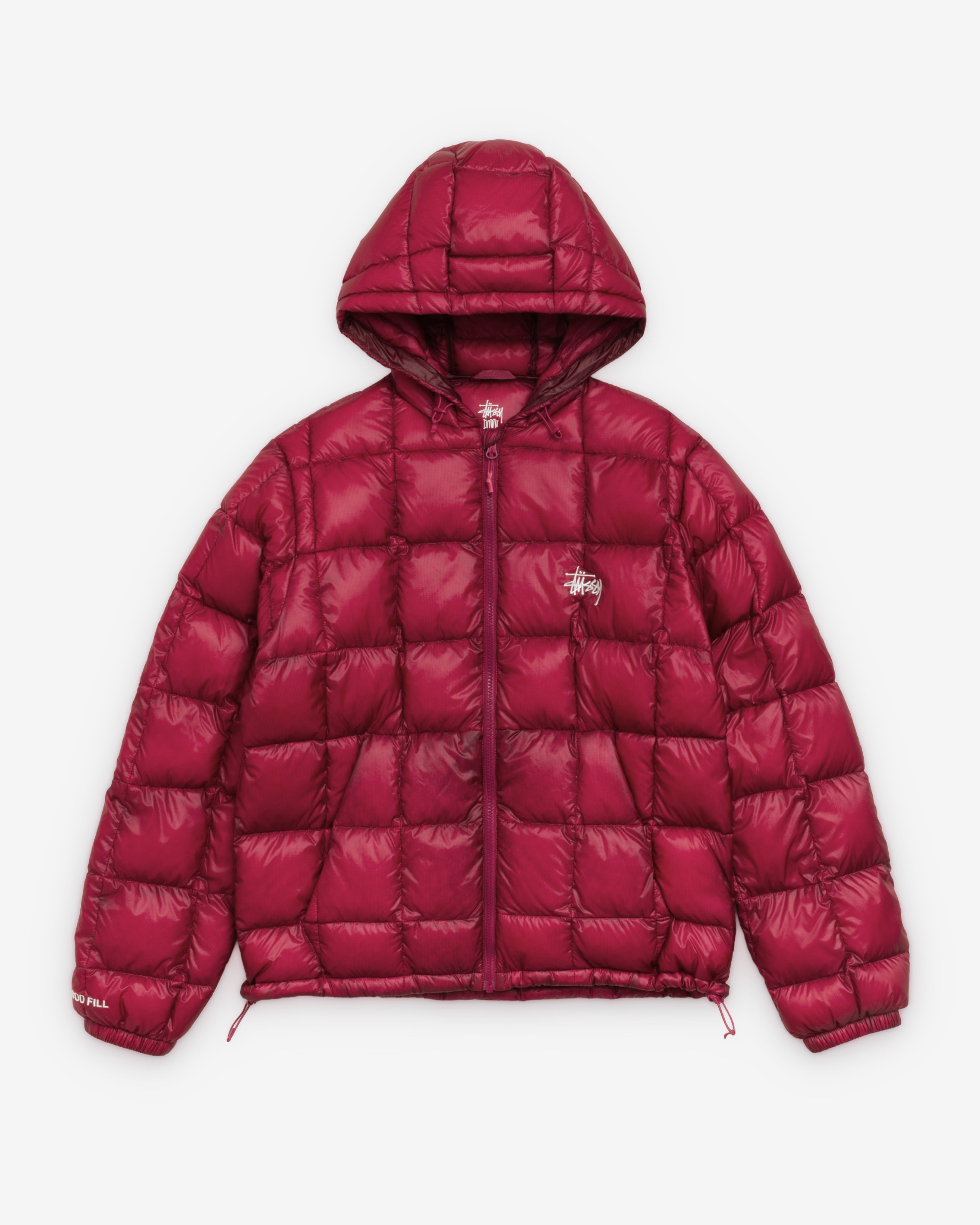 Stüssy: Men's Midweight Hooded Puffer (Red) | DSMNY E-SHOP
