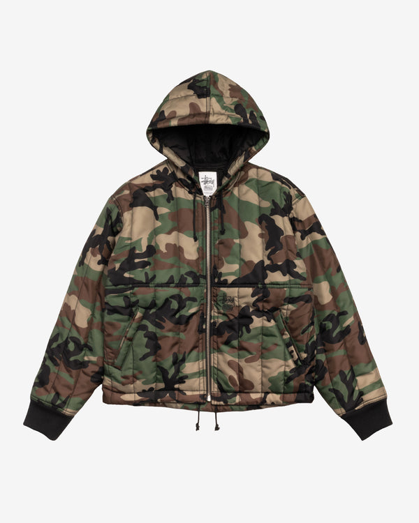 Stüssy - Men's Quilted Nylon Work Jacket - (Woodland Camo)