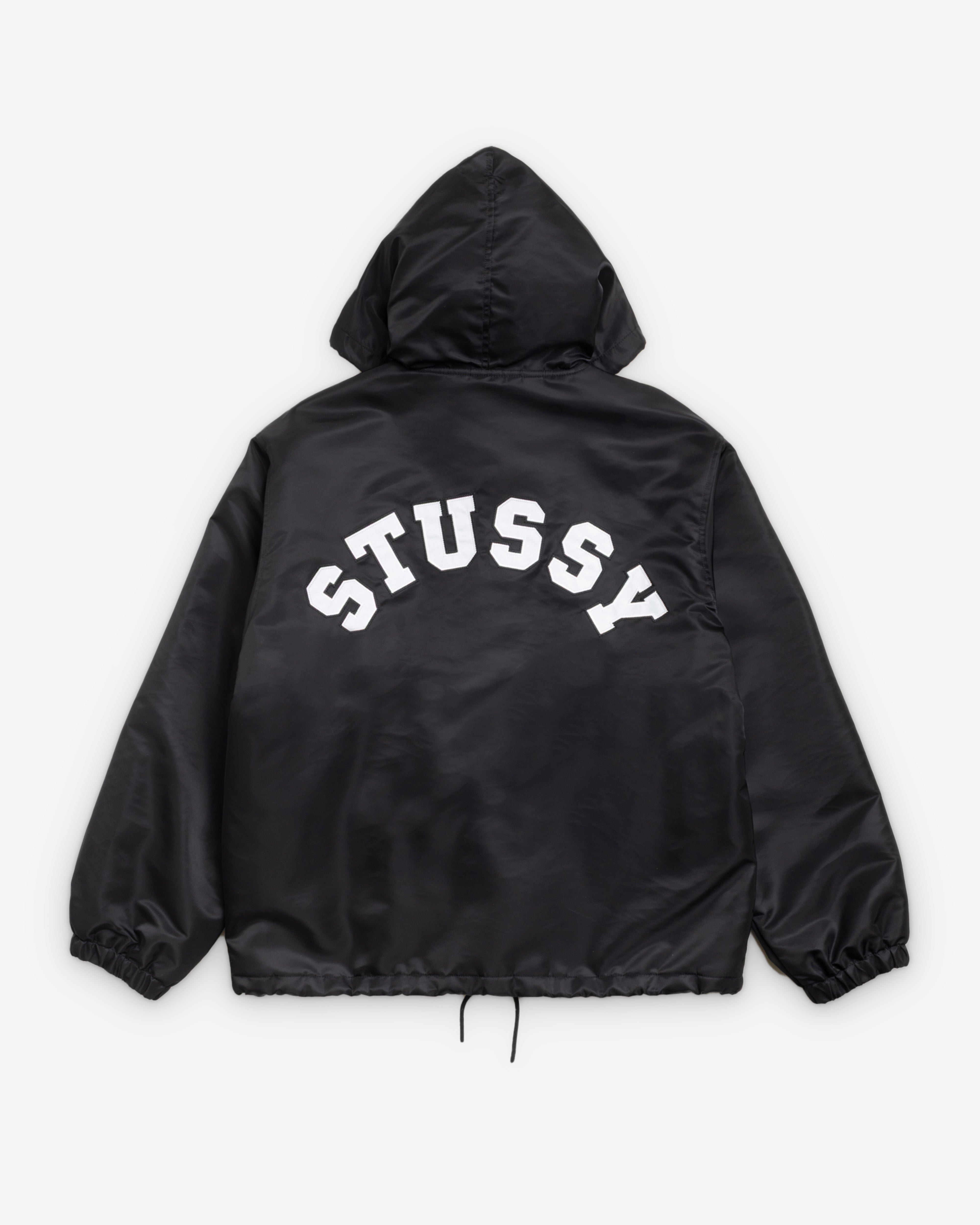 Stüssy: Men's Hooded Coaches Jacket (Black) | DSMNY E-SHOP