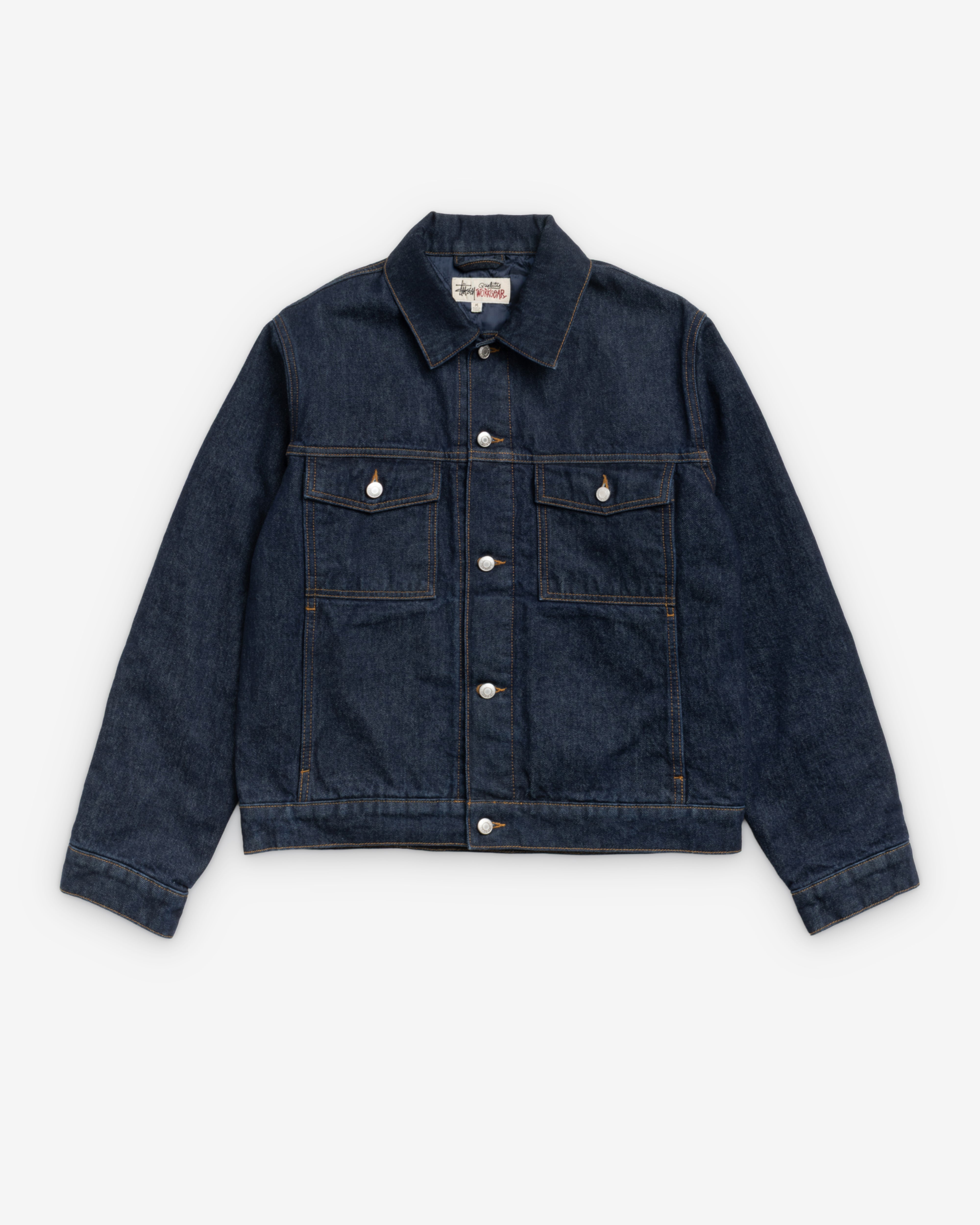 STUSSY TRUCKER JACKET DENIM L インディゴ Stüssy: Men's Lined Denim Trucker (Rinsed Indigo) | DSMNY E-SHOP