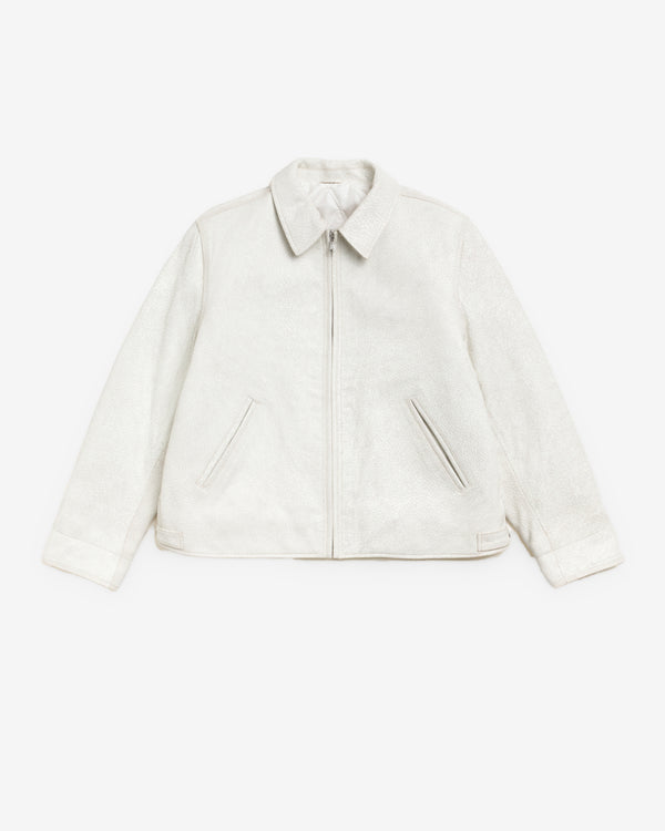 Stüssy - Men's Garage Jacket Cracked Leather -  (White)