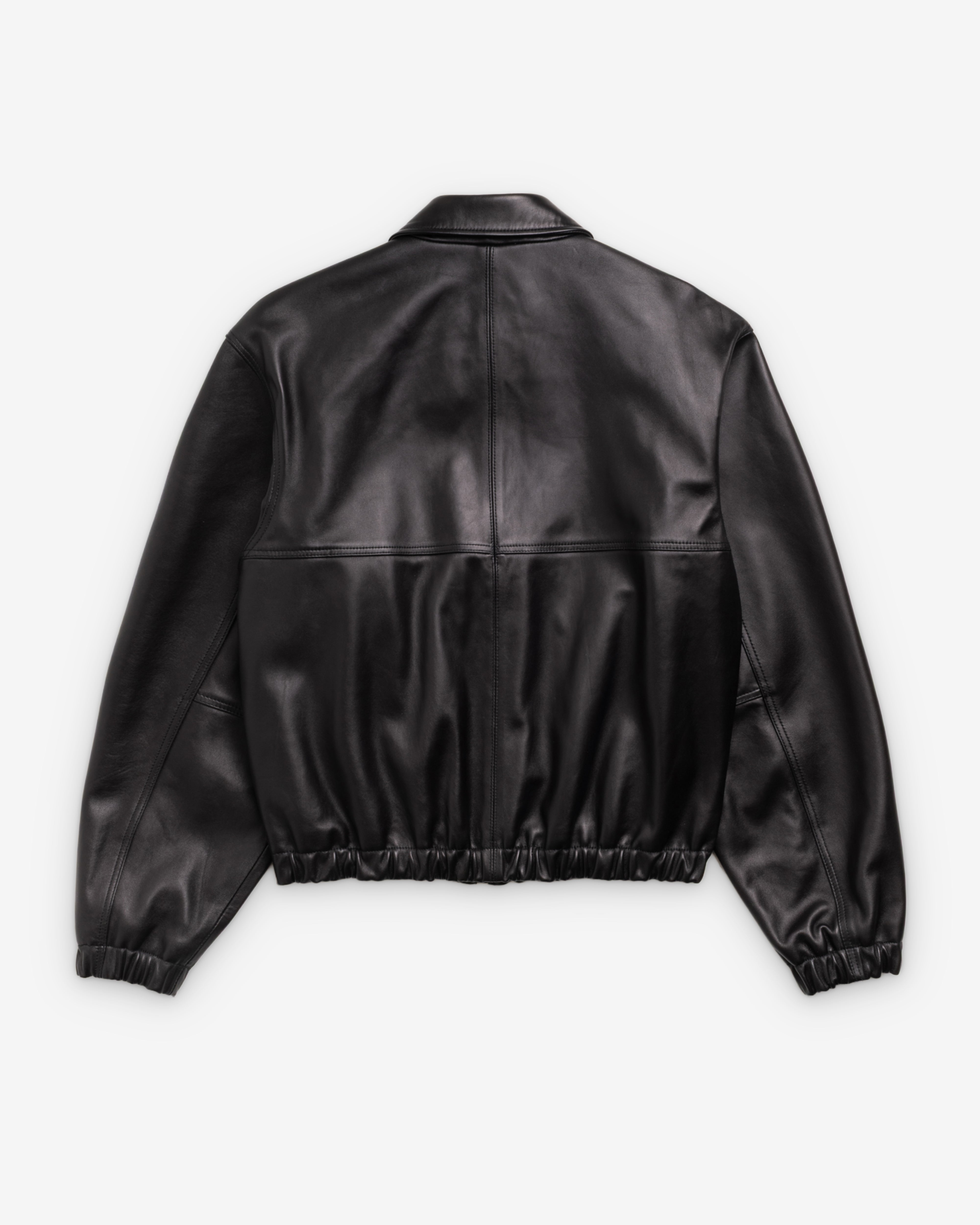 Stüssy: Men's Leather Work Jacket (Black) | DSMNY E-SHOP