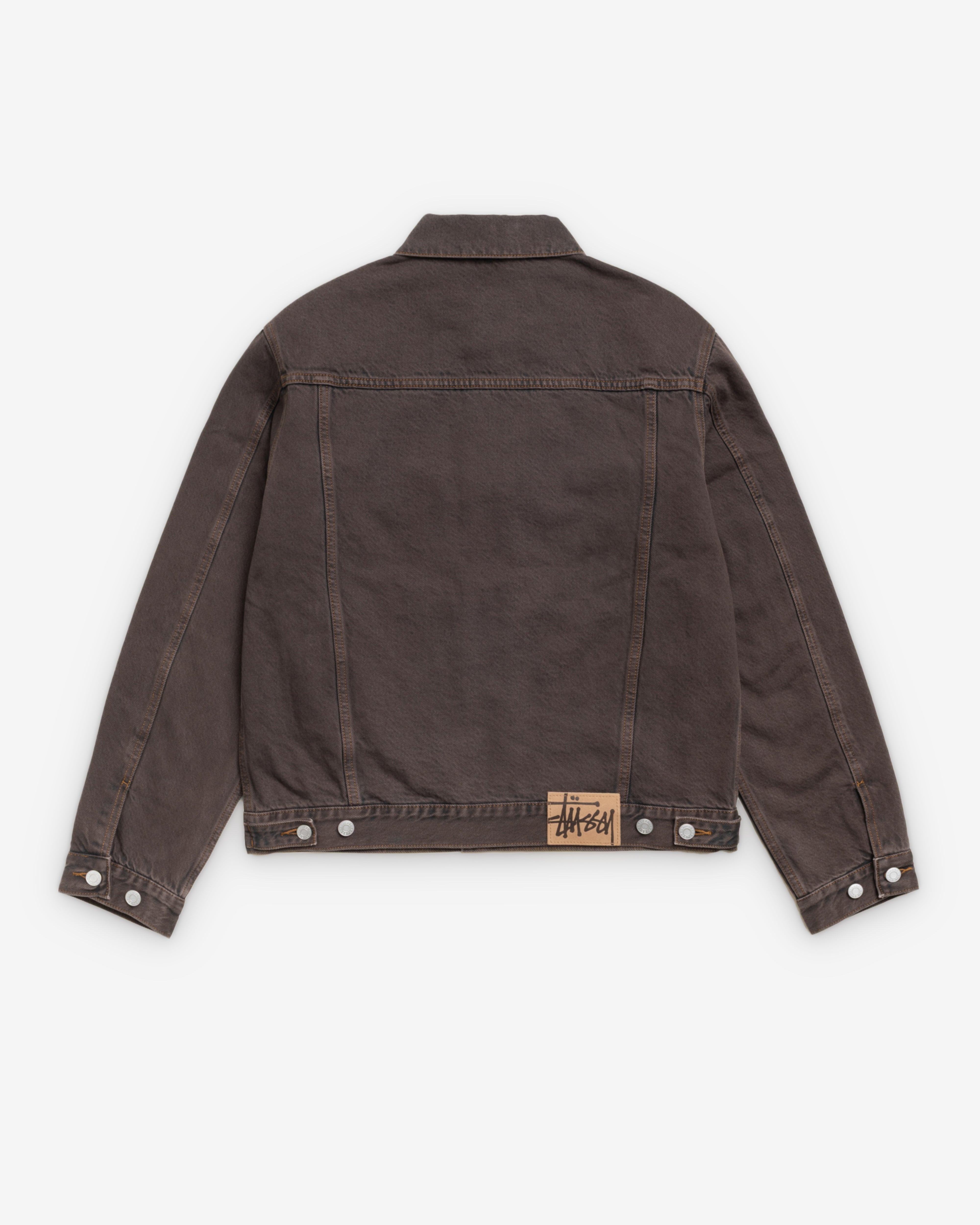 Stüssy: Men's Lined Trucker Resin Denim (Brown) | DSMNY E-SHOP