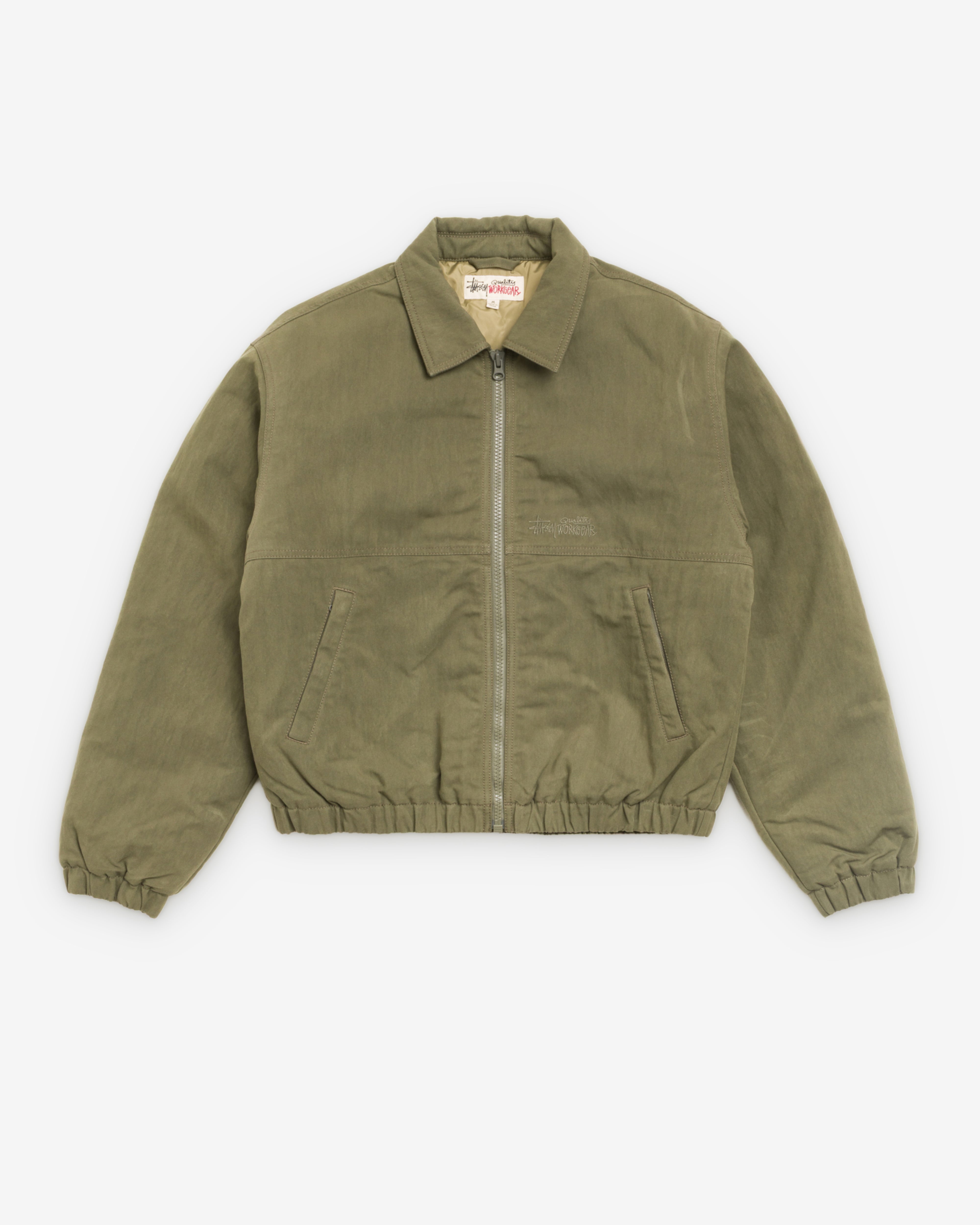 Stüssy: Men's Nyco Collared Work Jacket (Green) | DSMNY E-SHOP