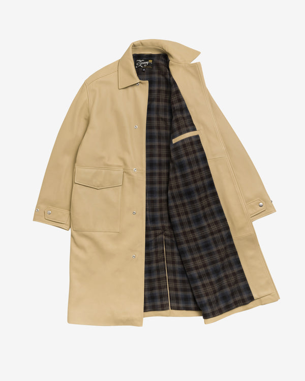 Stüssy - Men's Leather Duster - (Sand)