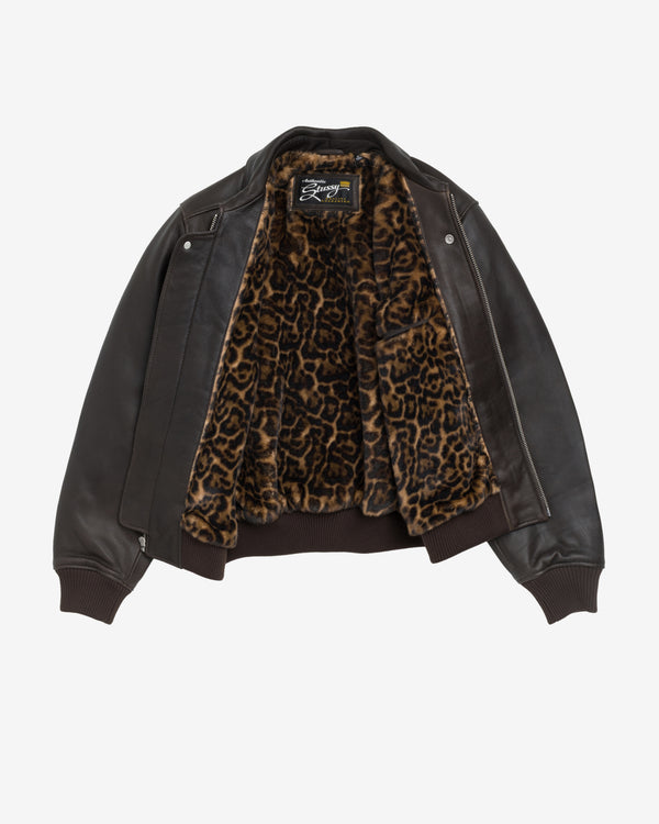 Stüssy - Fur Lined Flight Bomber Jacket - (Brown)