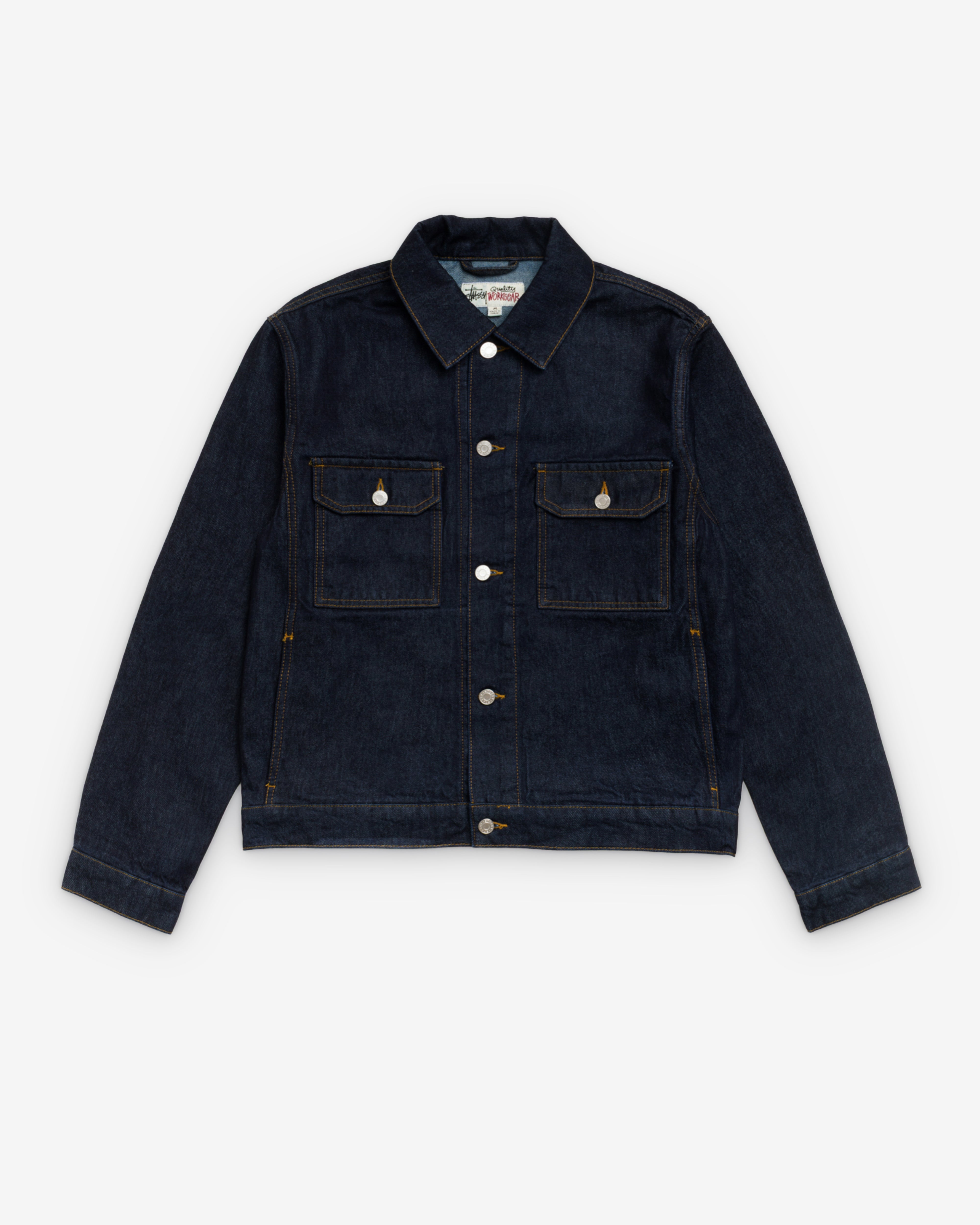 Stüssy: Men's Trucker Denim (Rinsed Indigo) | DSMNY E-SHOP