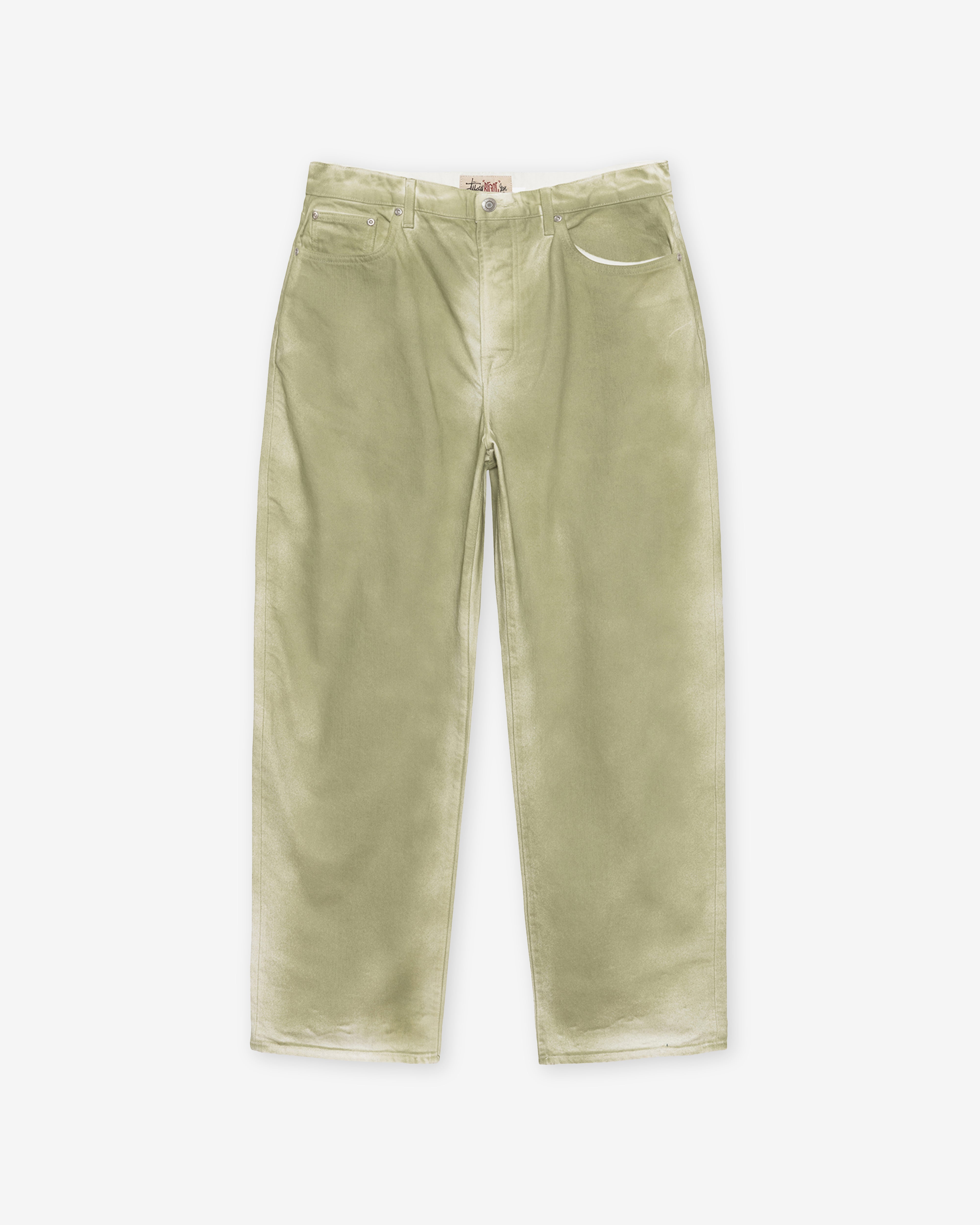 Stüssy: Men's Spray Dye Big Ol' Jean (Olive) | DSMNY E-SHOP