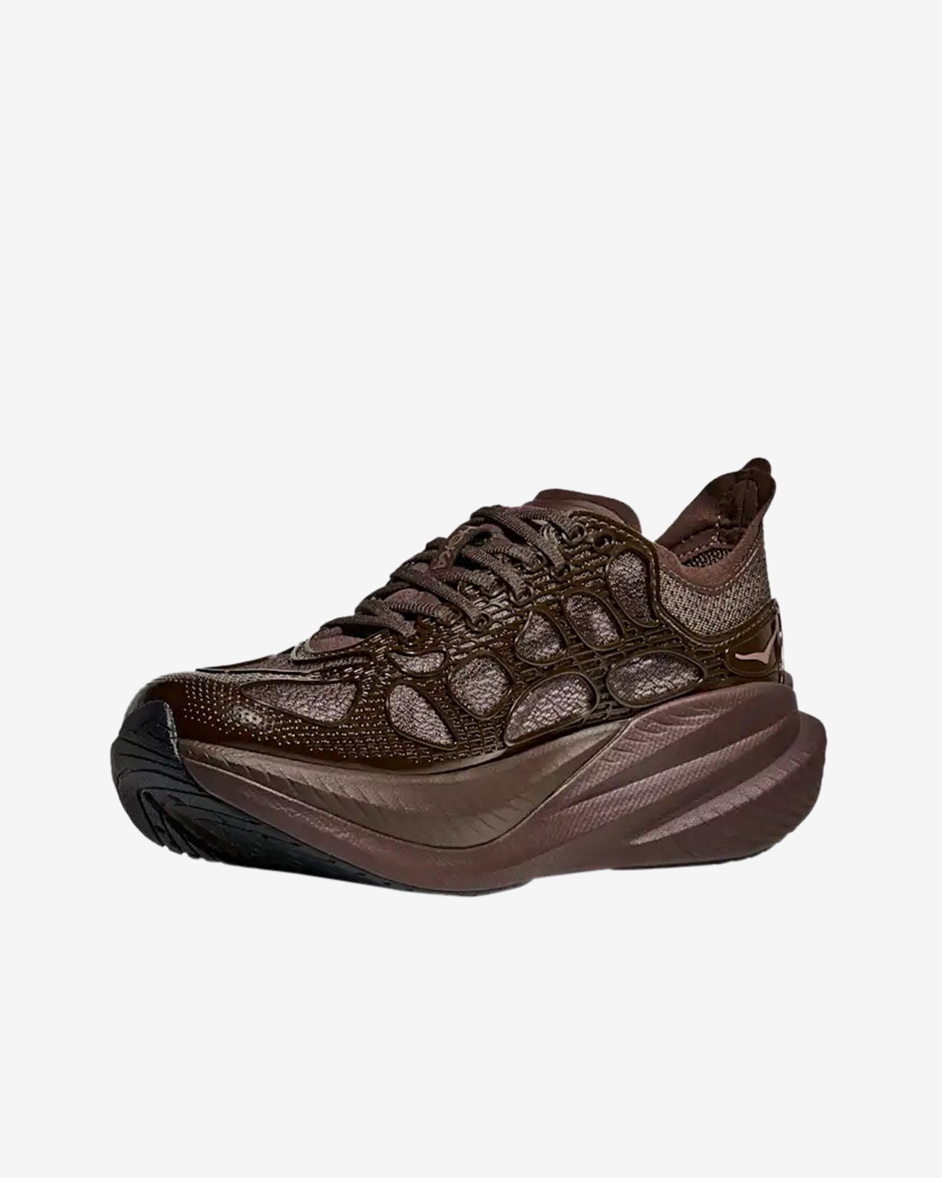 Hoka: Men's U Mach X Caged Sneakers (Walnut/Soaring Blue) | DSMNY