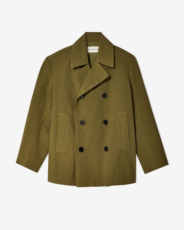 Dries Van Noten - Men's Short Double Breasted Coat - (Khaki)