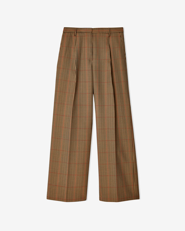 Dries Van Noten - Women's Straight Leg Check Trousers - (Rust)