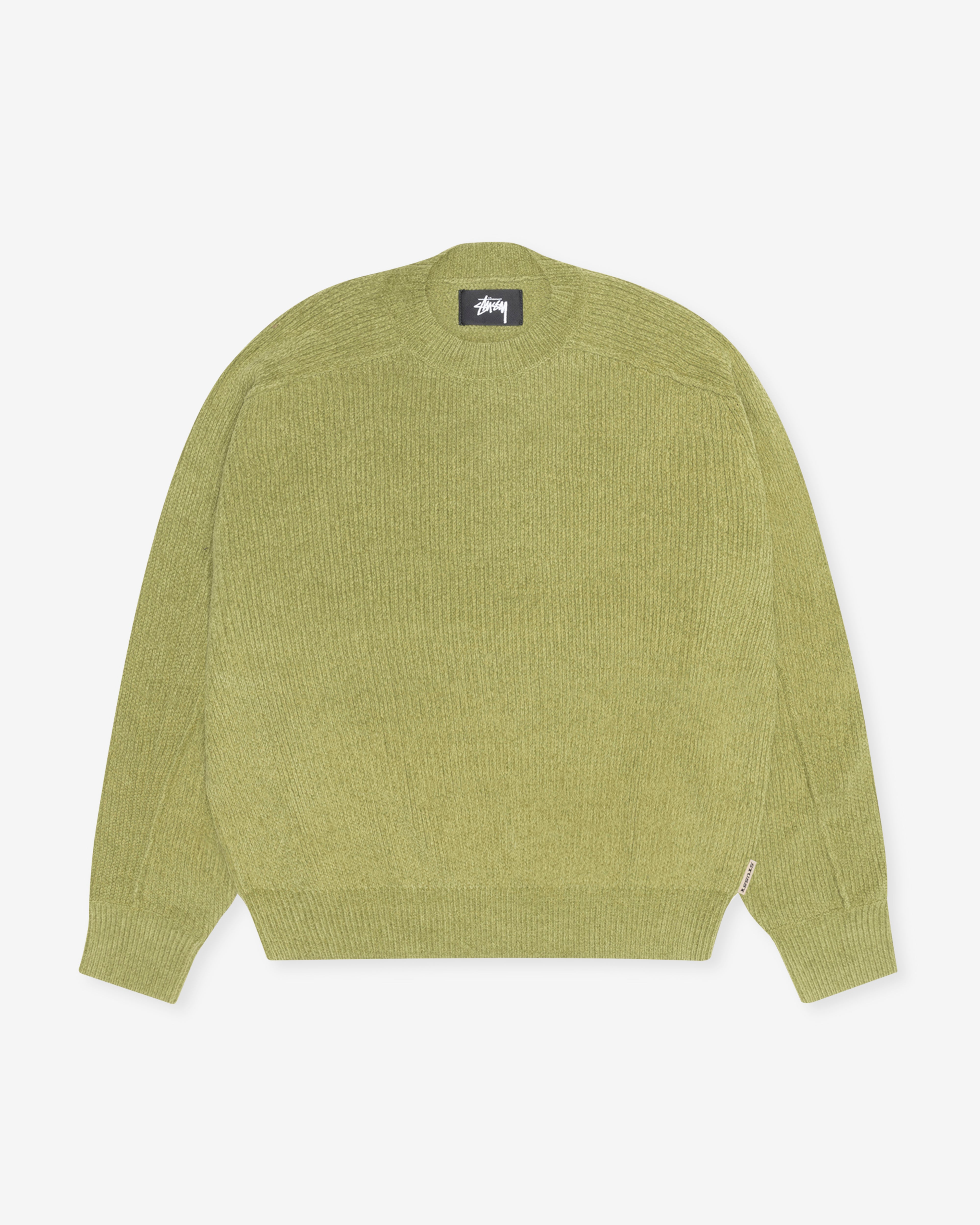 Stüssy: Men's Exposed Seam Sweater (Green) | DSMNY E-SHOP