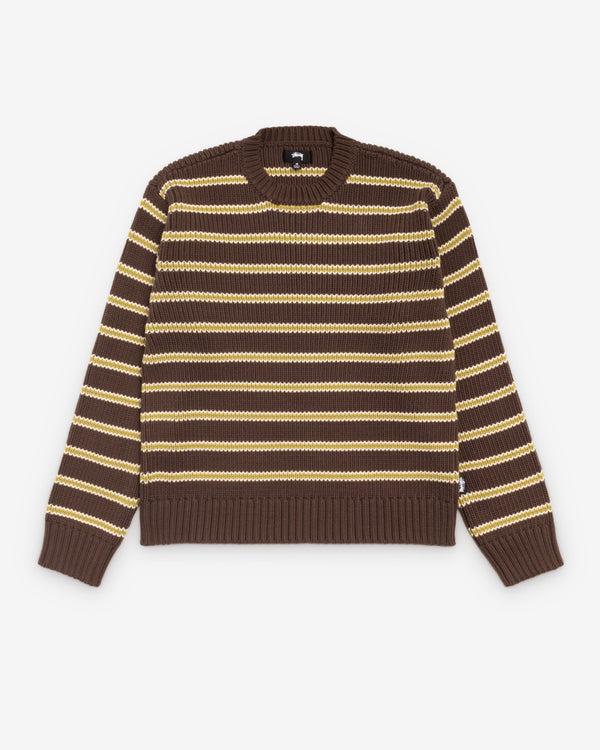 Stüssy - Men's Stripe Knit Crew - (Forest)