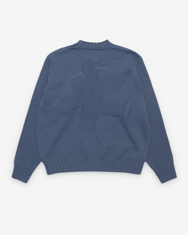 Stüssy - Men's Tonal Mock Neck Sweater - (Washed Blue)